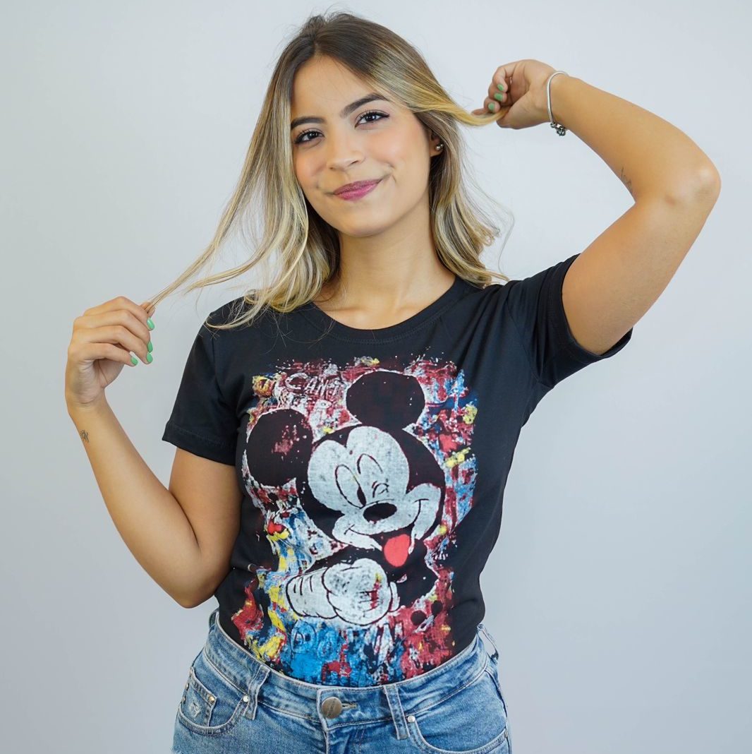 Camisa Feminina T-Shirts Mickey/Minnie Qualidade